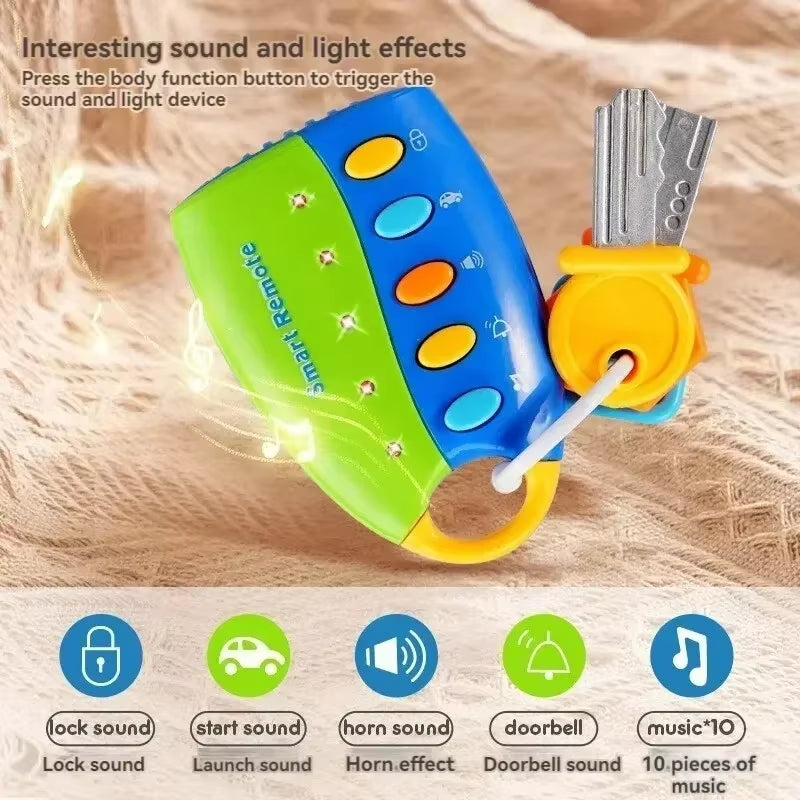 Baby Musical Car Key Toy – Light & Sound Early Learning Simulation Key Set for Toddlers