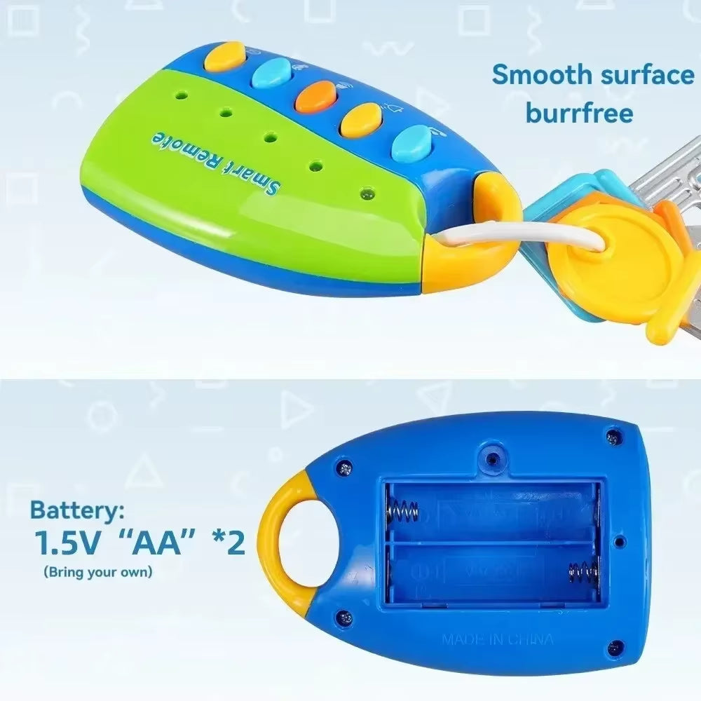Baby Musical Car Key Toy – Light & Sound Early Learning Simulation Key Set for Toddlers
