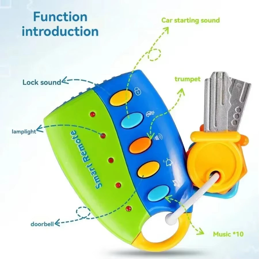 Baby Musical Car Key Toy – Light & Sound Early Learning Simulation Key Set for Toddlers