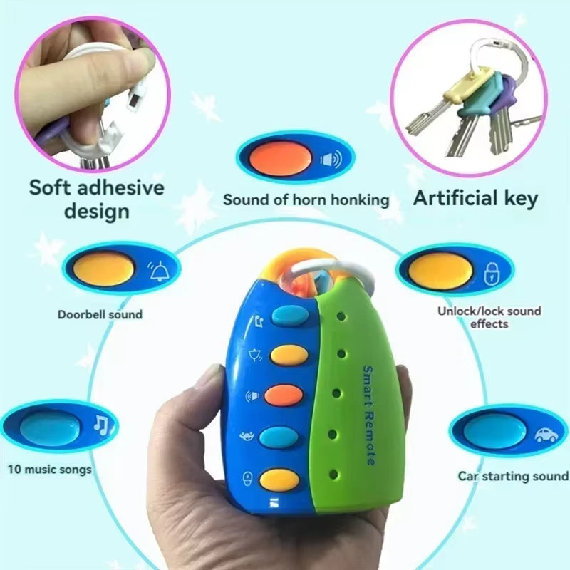 Baby Musical Car Key Toy – Light & Sound Early Learning Simulation Key Set for Toddlers